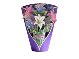 Tarjeta De Felicitación Con Ramo De Flores Emergente Regalo Para Día De La Madre