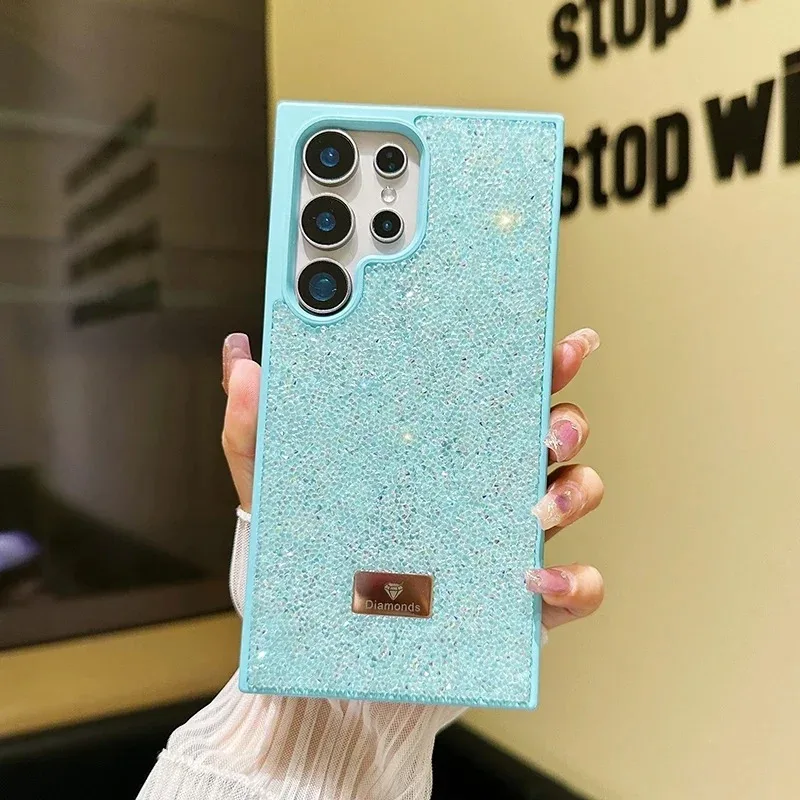 (verde Claro, Galaxy S24 Ultra) Capa De Celular Luxuosa Com Diamantes Brilhantes, Capa Traseira À Prova De Choque.
