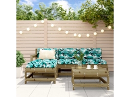 Pcs Conjunto Lounge De Jardim C/ Almofadões Pinho Impregnado Dkd Home Decor