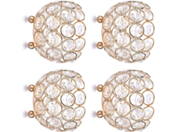 Conjunto De 4 Suportes Cristal Versáteis E Elegantes Para Decoração Casa, Casamento E Festas Enfeites De Mesa Metal Para