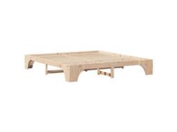 Conjunto 1 Estrutura Da Cama Vidaxl Castanho Madeira De Pinho Maciça (180 X 200 Cm)