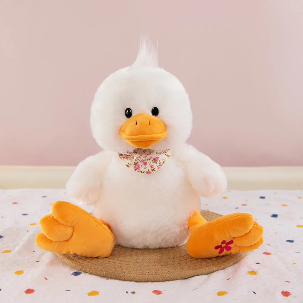 (branco - 28cm) Brinquedo De Pelúcia Em Forma De Pato Amarelo, Semelhante A Um Pintinho, Macio E Em Formato De Almofada, Ideal Para Sentar Ou Abraçar.