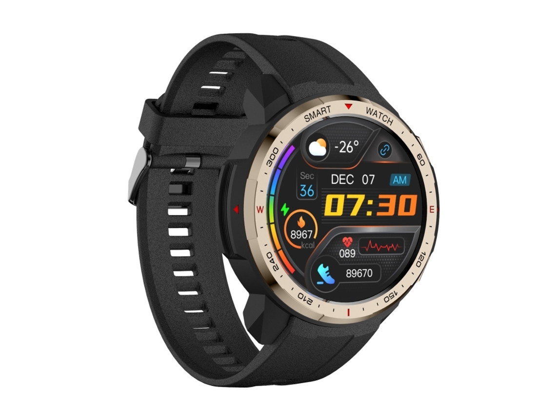 Relógio Inteligente Com Tela Tft De 1,28 Polegadas, Chamadas Bluetooth E 8 Gb De Memória (dourado)