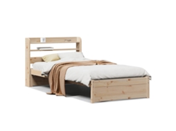 Estrutura de Cama com Cabeceira Pinho Maciço MAISON EXCLUSIVE 75x190 cm