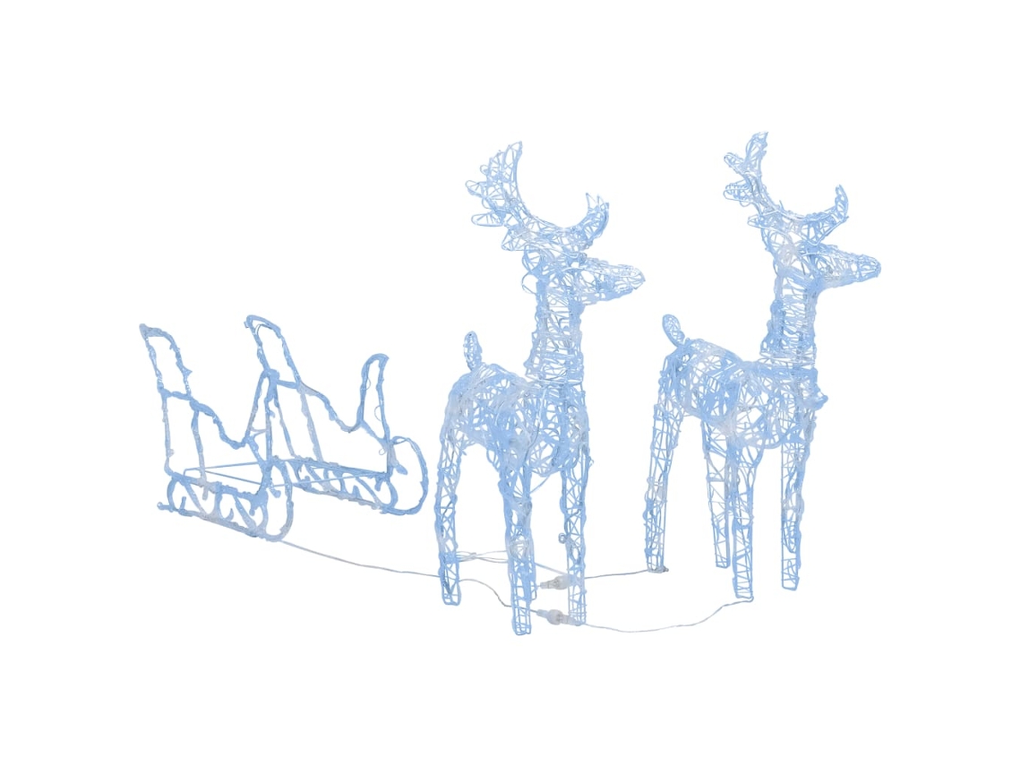 Reindeer And Sleigh Christmas Decoration, Reindeer And Sleigh Christmas Decorations Vidaxl (43 X 11 X 55 Cm (2 Pcs))