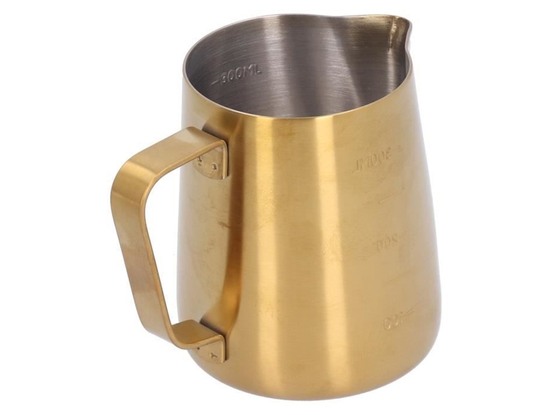 HURRISE Jarro de Leite Jarro para Espuma de Leite Jarro de Café em Aço Inoxidável Fabricante de Espuma para Latte Art Ouro Fosco (350ml) HURRISE