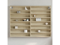 Vidaxl Armário Vitrine 100x8,5x75 Cm Derivados Madeira Carvalho Sonoma