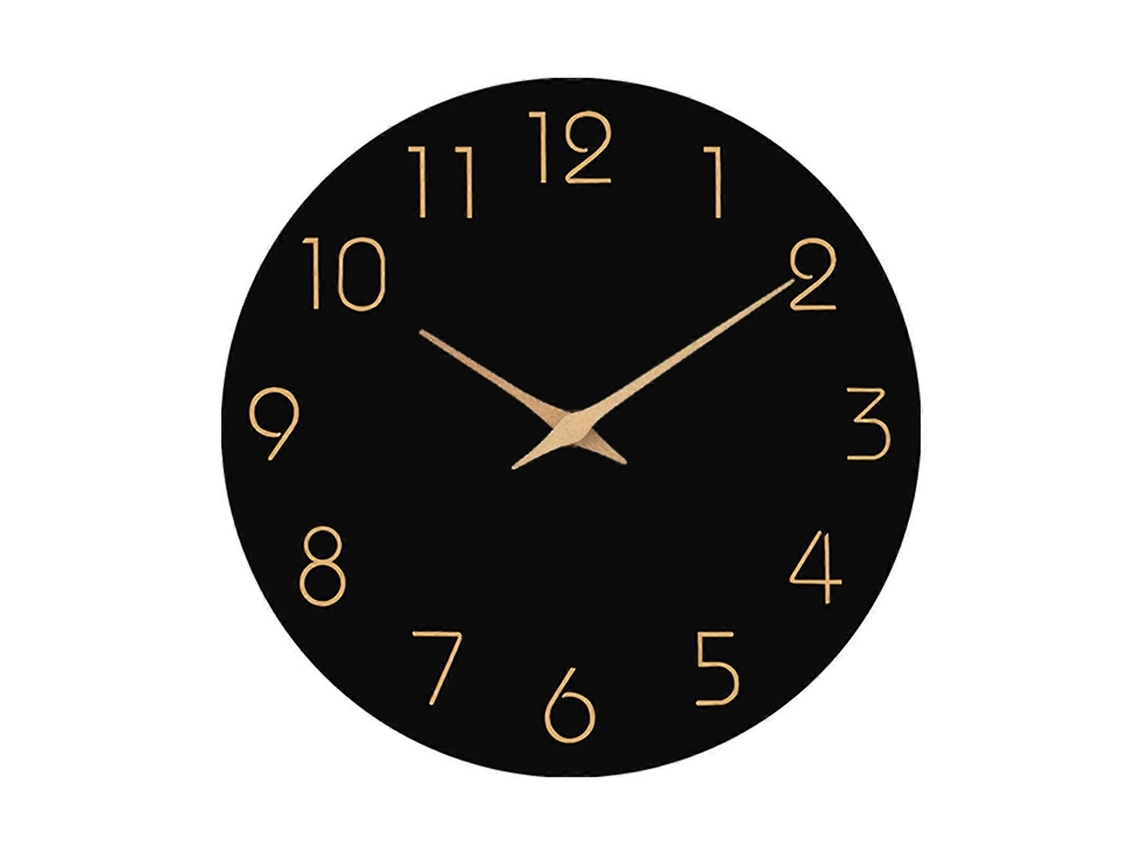 Wooden Clock For Home Bathroom School Office Decor With Silent Movementblack