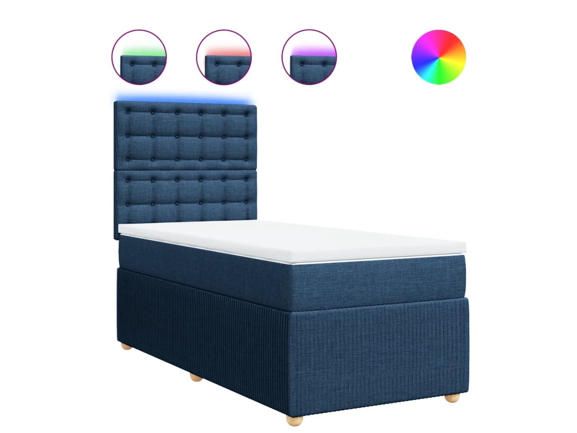 Box Spring Bed, Box Spring Beds Vidaxl Azul Tecido (100 X 200 Cm)
