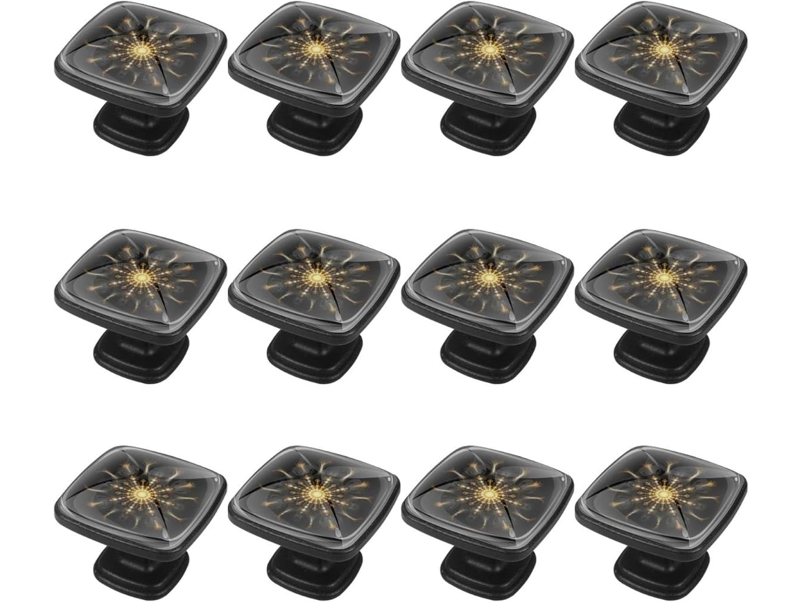 Puxadores Quadrados Para Armários De Cozinha, Puxadores Para Gavetas De Cômoda, 12 Peças, Fundo Abstrato De Mandala