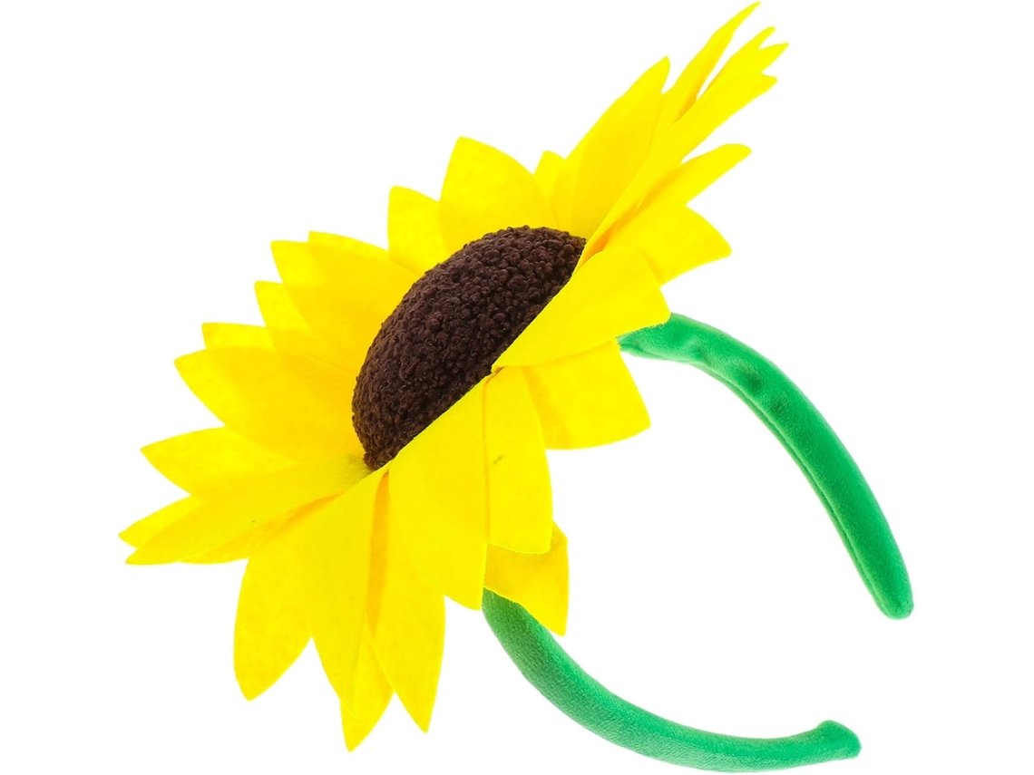 Tiara De Tecido Com Flor De Girassol Amarela, Acessório De Cabelo Simples