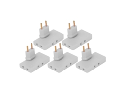 Adaptador De Tomada Ue, Abs, Latão, 5 Peças, Adaptador De Tomada Ue Sem Fio, Extensão De 180 Graus, 1 Para 3 Tomadas Ue, 110, 250v(branco)