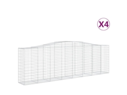 Gabion Basket, Gabion Baskets Vidaxl Prateado Ferro (400 X 50 X 120/140 Cm)