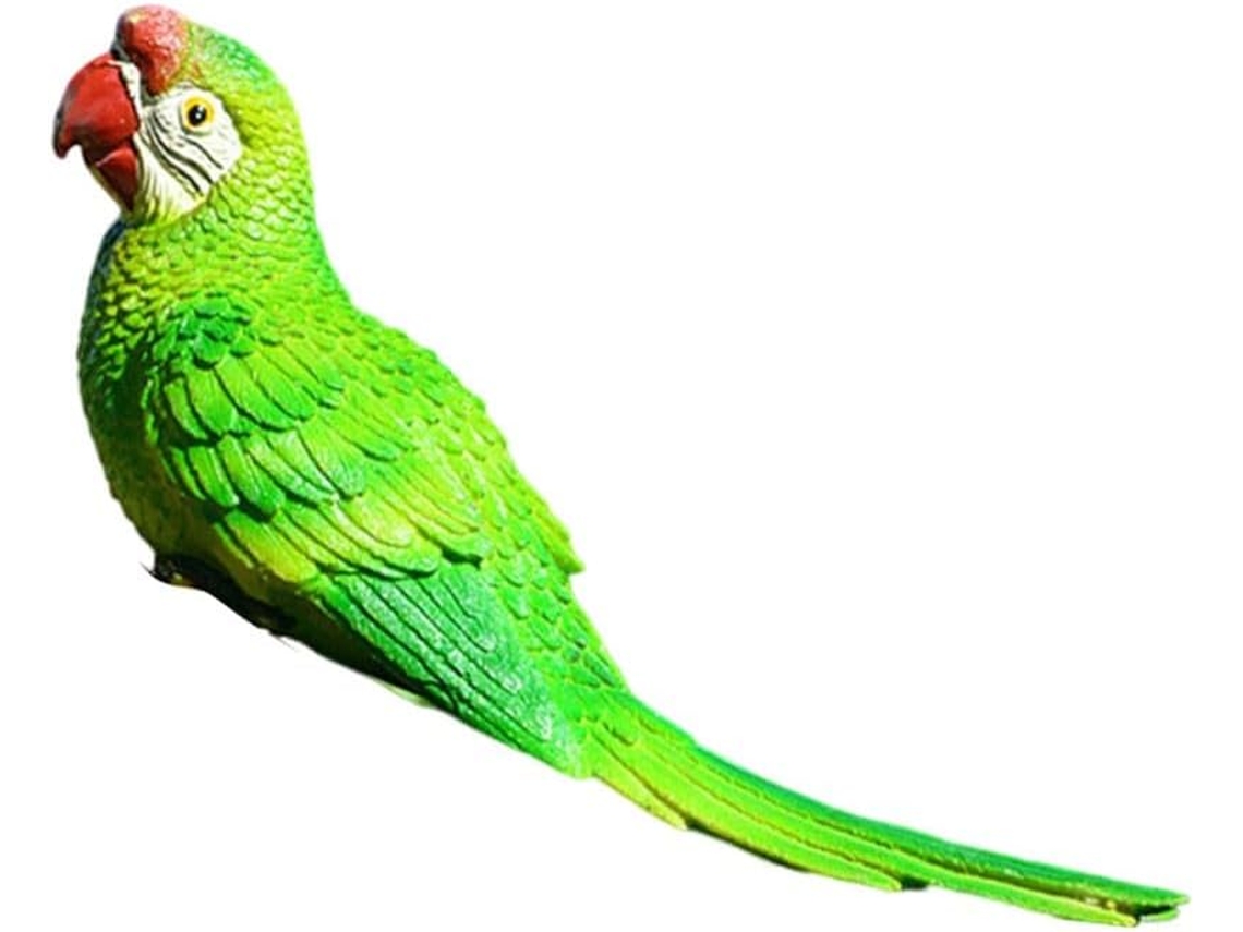 Perroquet Mural Em Resina Real - Imitação De Oiseau - Decoração Suspensa Para Interior E Exterior - Verde