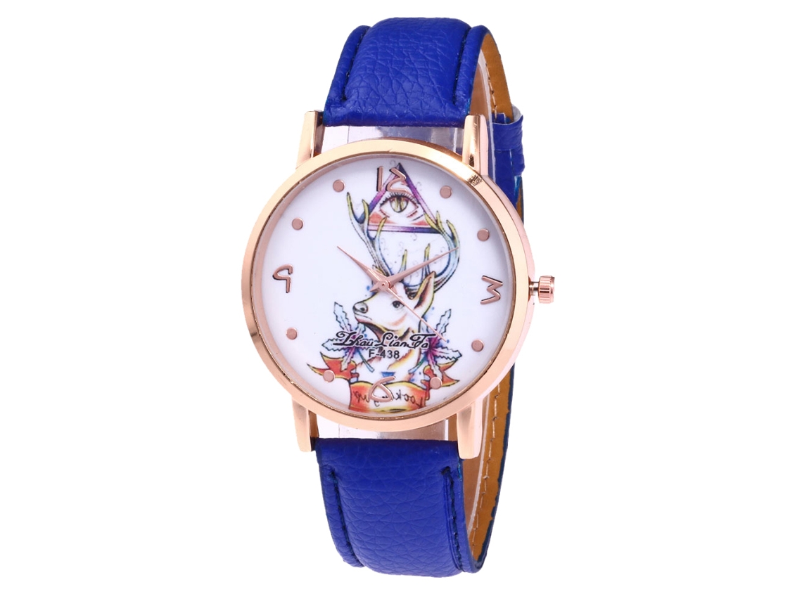 Reloj De Pulsera Analógico Unisex Con Dial Redondo Cuarzo Zhoulianfa Azul