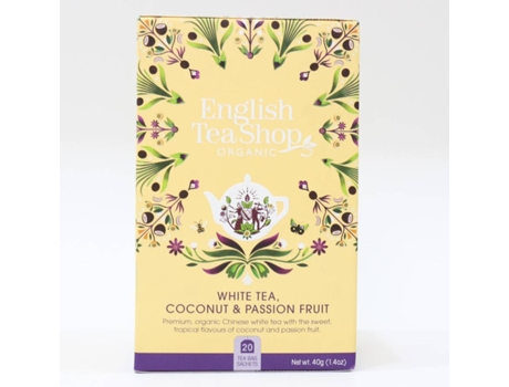 Chá ENGLISH TEA SHOP Chá Branco Coco e Maracujá (40 g)