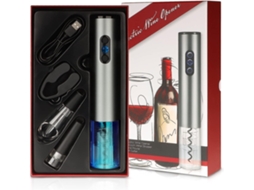Abridor De Vinho Elétrico Automático, A Bateria, Em Aço Inoxidável, Prateado