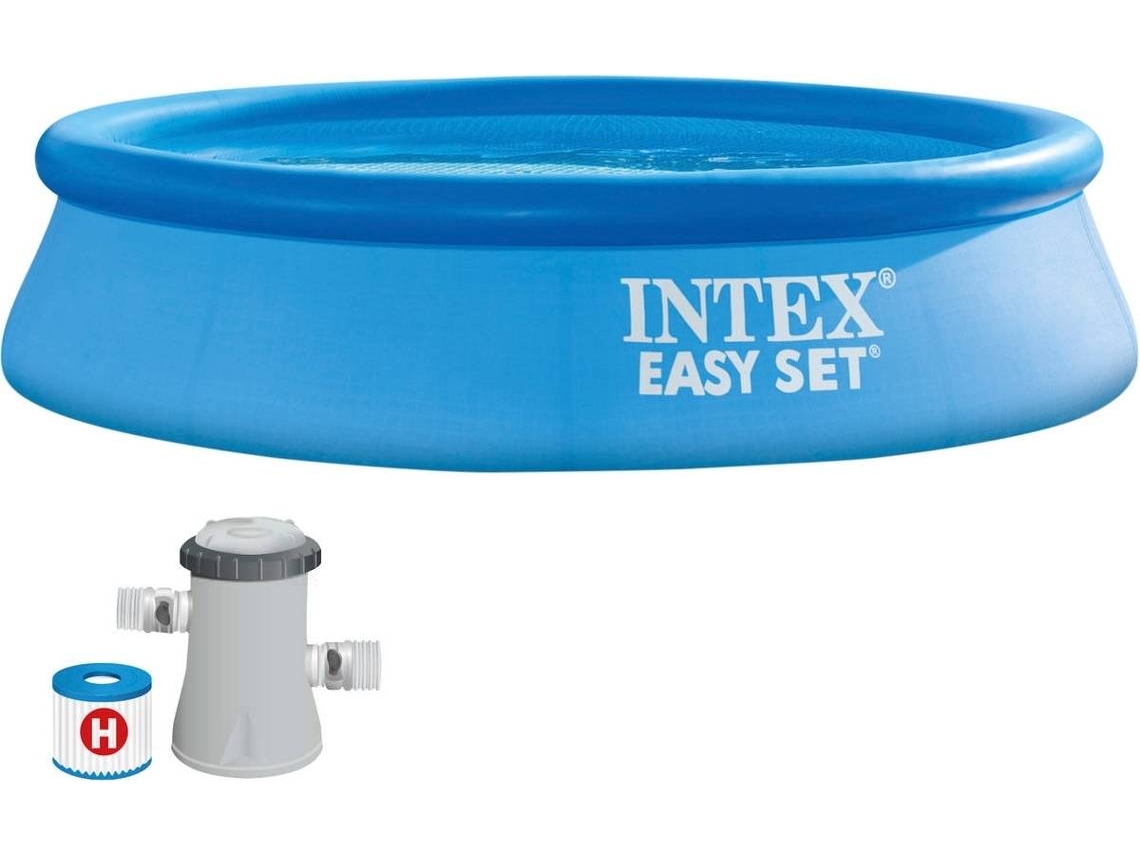 Piscina Insuflável INTEX Circular Easy Set (Bomba de Filtro - 1.250 L - PVC - 244x244x61 cm - Azul - 1,25 L)