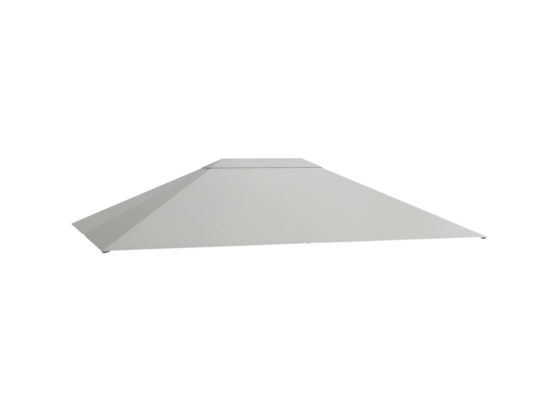 Cobertura substituição CHEZMOI para gazebo 3x4m, tecido poliéster, resistente UV, cinza claro