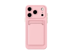 Capa Para Iphone 15 Pro Com Compartimento Para Cartão E Botões Contrastantes - Tpujsr