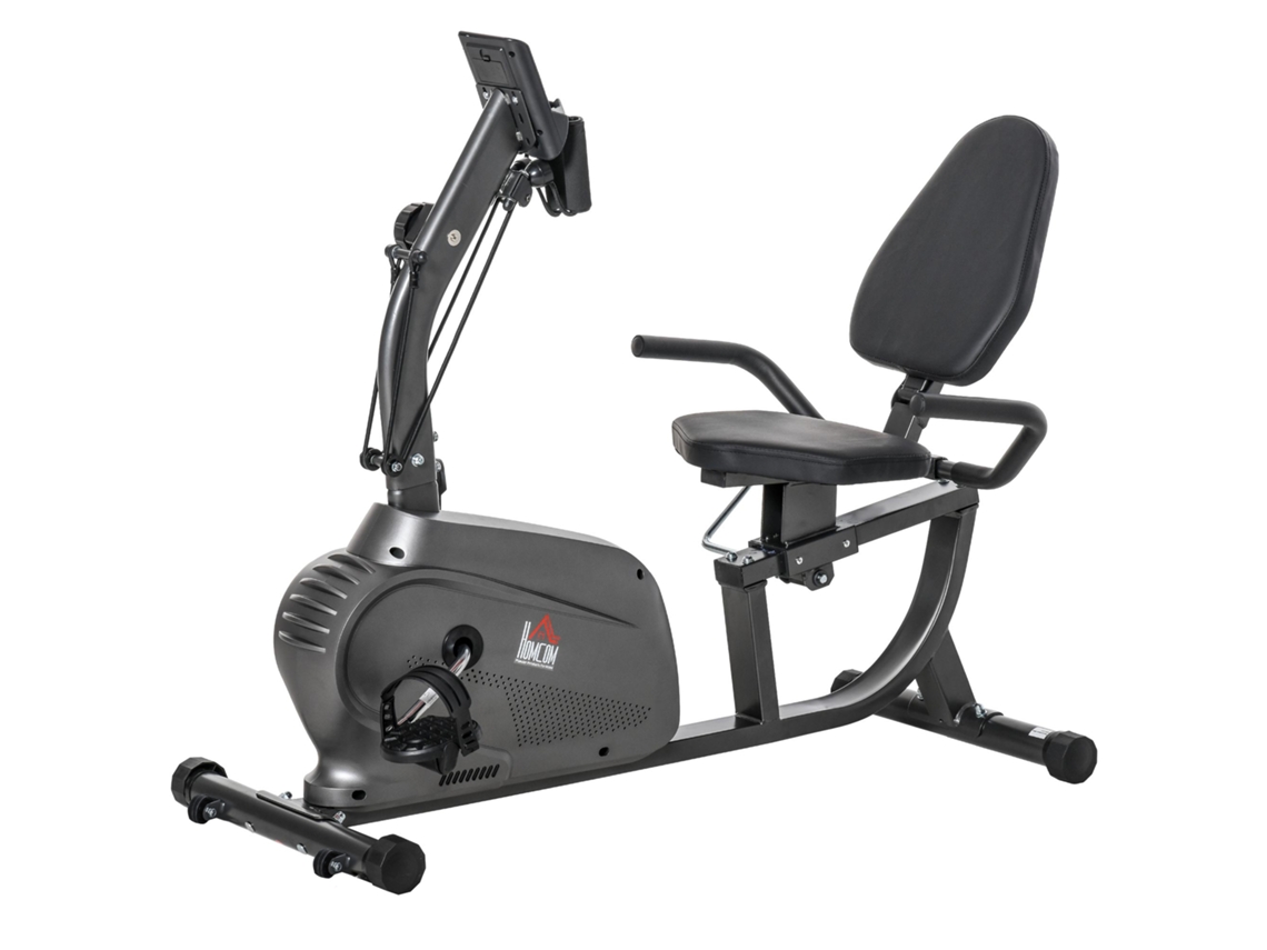 Bicicleta Estática com Encosto,8 Níveis de Resistência,volante,assento Ajustável,tela Lcd e Suporte BTFORUS