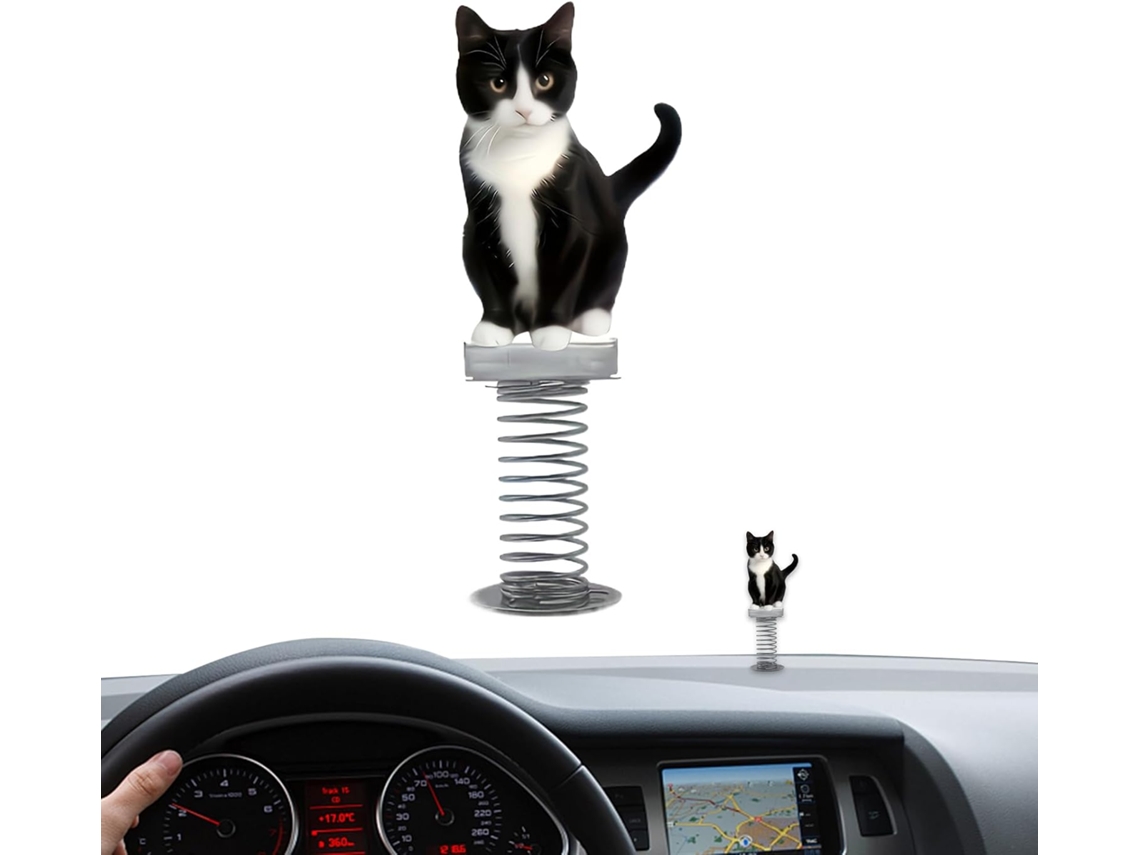 Painel decorativo de mesa em acrílico com formato de gato.