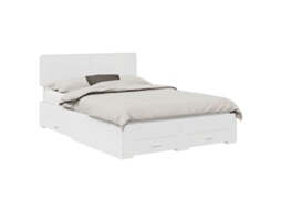 Estrutura da Cama Branco 160x200 cm Madeira Processada MAISON EXCLUSIVE