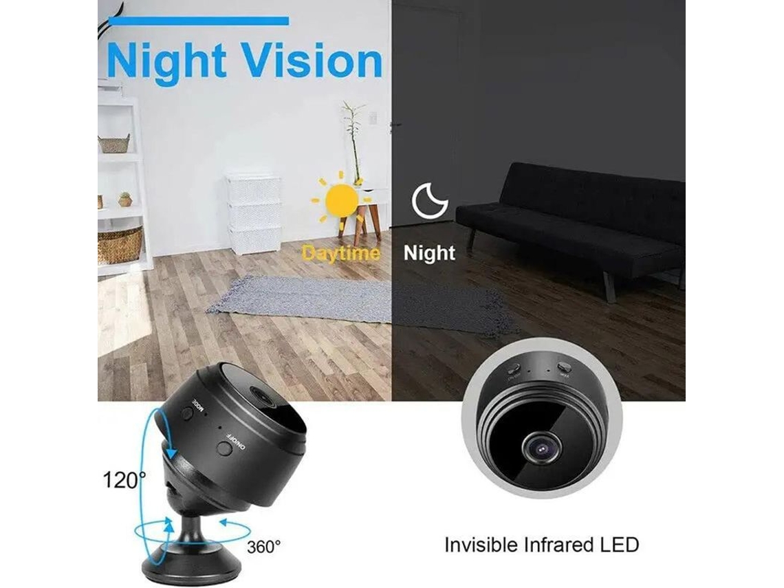 Câmera inteligente HD Wifi sem fio com visão noturna para vigilância residencial exterior monitoramento remoto Bdy
