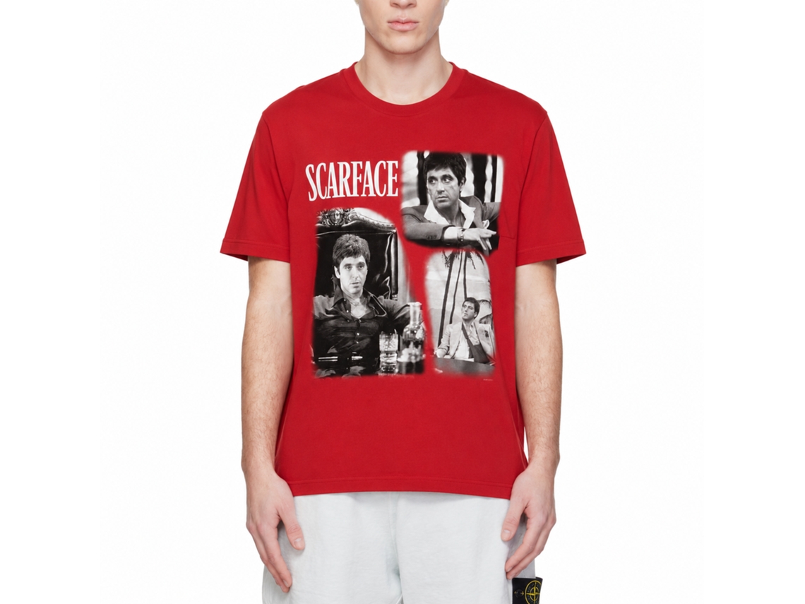 Rockinstone Scarface World Is Yours Collage Red T-shirt Size:l