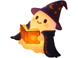 Luminária Noturna Fantasmagórica De Mágico Lendo Um Livro Escultura Em Resina Para O Halloween Decoração Suave E