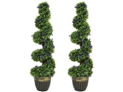 Conjunto de Plantas Artificiais EOOCOO (design Espiral, Base de Cimento)