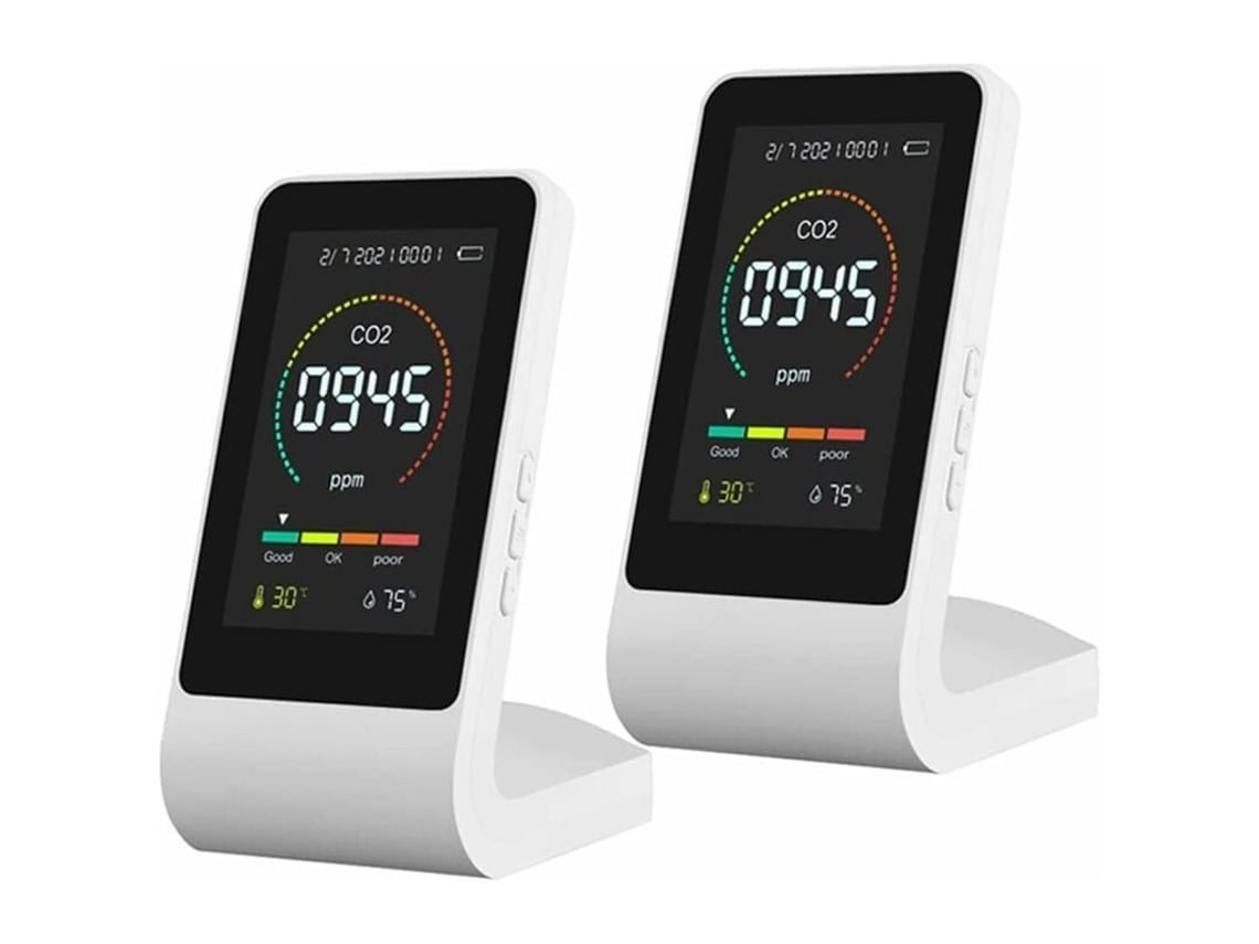 Detector de Co2 3em1 com Sensores de Temperatura, Umidade e Qualidade do Ar, para Salas Ou Caves, Pacote de 2 Polegadas STELASPLEN