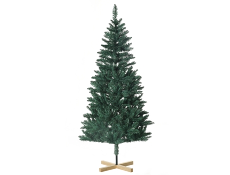 Árvore de Natal HOMCOM Artificial com 536 Ramos e Base Cruzada (Castanho - Aço, PVC e Madeira - 180 cm)