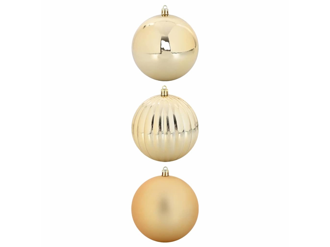Conjunto 3 Bolas De Natal Vidaxl Dourado Plástico (ø 25 Cm)
