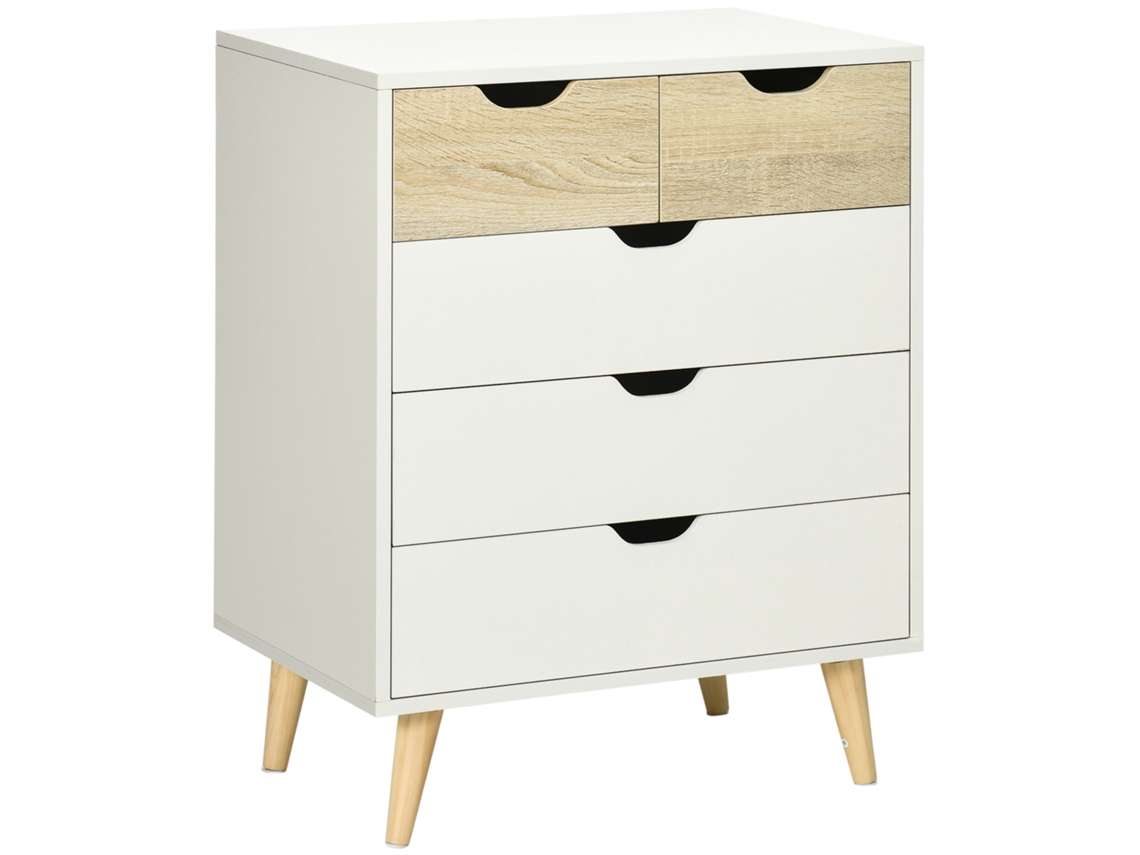 Cômoda BTFORUS com 5 gavetas, 60x40x77,5cm