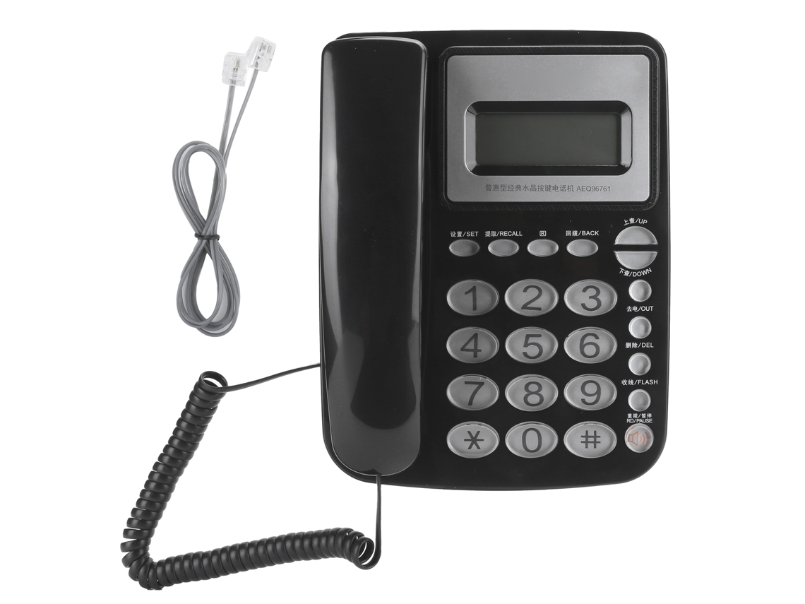 Aeq96761 Telefone De Mesa Com Fio E Botão De Cristal Clássico Para Escritório Doméstico Brilvibera