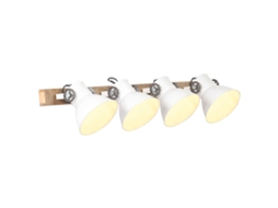 Vidaxl Candeeiro De Parede Industrial 90x25 Cm E27 Branco