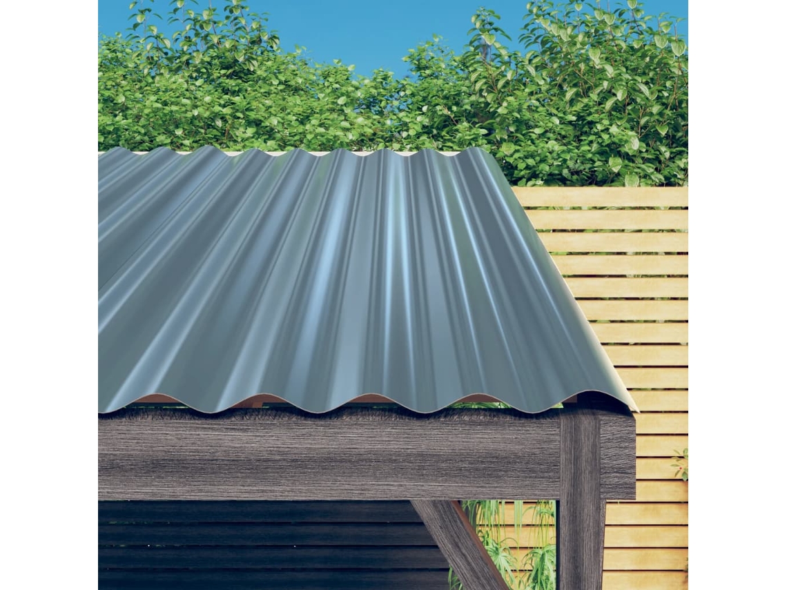 Vidaxl Painéis De Telhado 36 Pcs 60x36 Cm Aço Galvanizado Cinzento