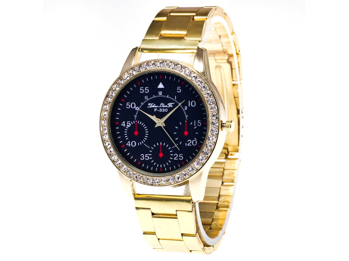 Relógio de pulso Zhoulianfa estilo executivo masculino e feminino com pulseira de aço.