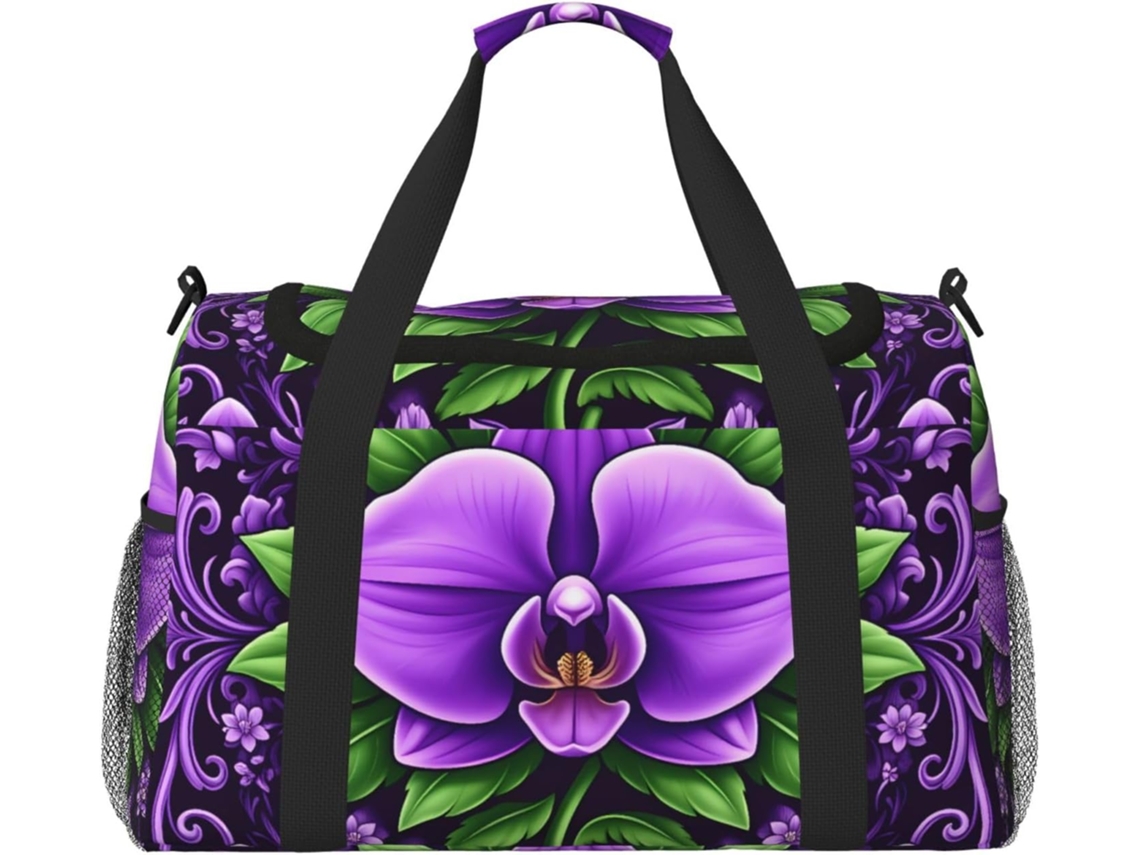 Bolsa de Viagem Compacta e Impermeável Purple Rose Elegance para Zíper Dobrável Ergonômico Viagens Academia