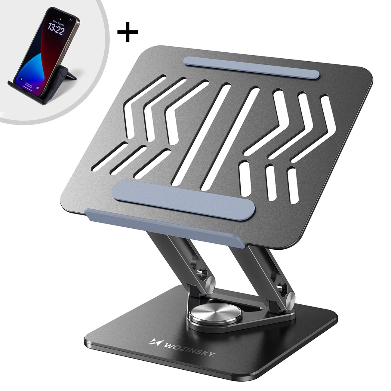 Suporte Para Laptop Wozinsky 360 Em Alumínio Com Suporte Para Telefone Grátis