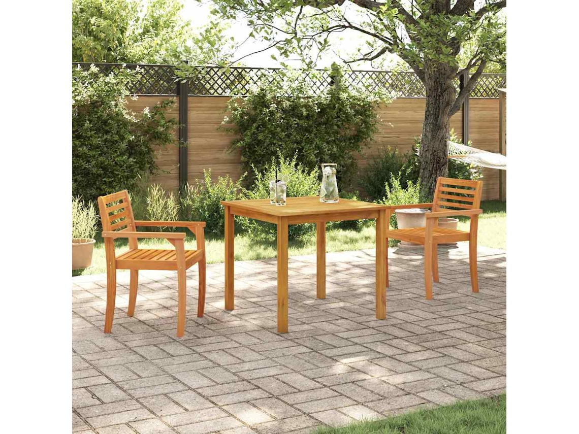 Vidaxl Conjunto De Jantar Para Jardim 3 Unid. Castanho