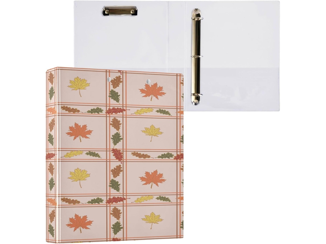 Pacote com 1 Pasta de 3 Argolas, 3,8 Cm, Bolsos Internos, 1/2 Pastas Acadêmicas para Estudantes, 200 Folhas Ou