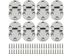 Conjunto De 8 Dobradiças Liga Metálica Com Abertura 180 Graus, Mini Dobradiças Semicirculares Invisíveis Para Móveis E