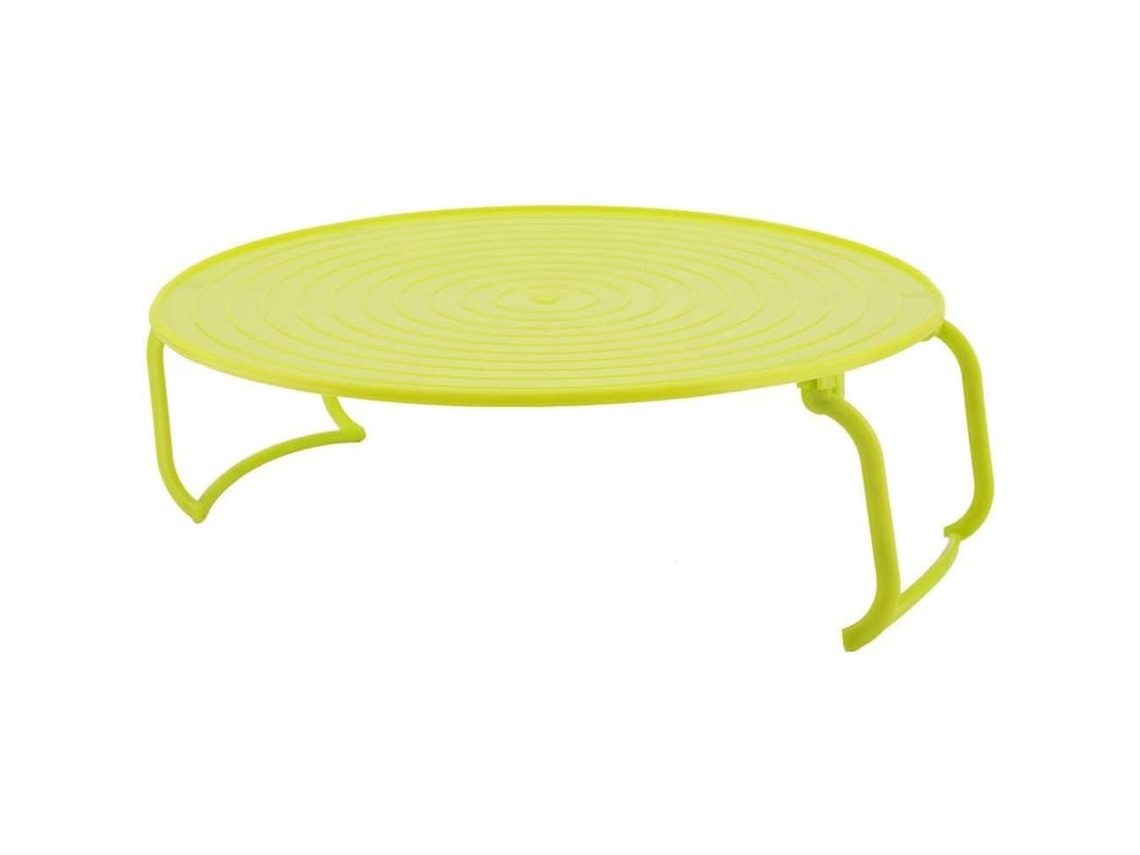 Suporte De Bandeja Para Micro-ondas Multifuncional Em Plástico Com Alças E Prato, Verde