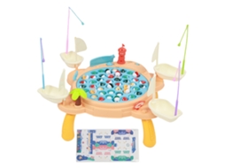 Mesa De Pesca Magnética Grande Com Luz E Música Rotação Elétrica Brinquedo Educativo Infantil