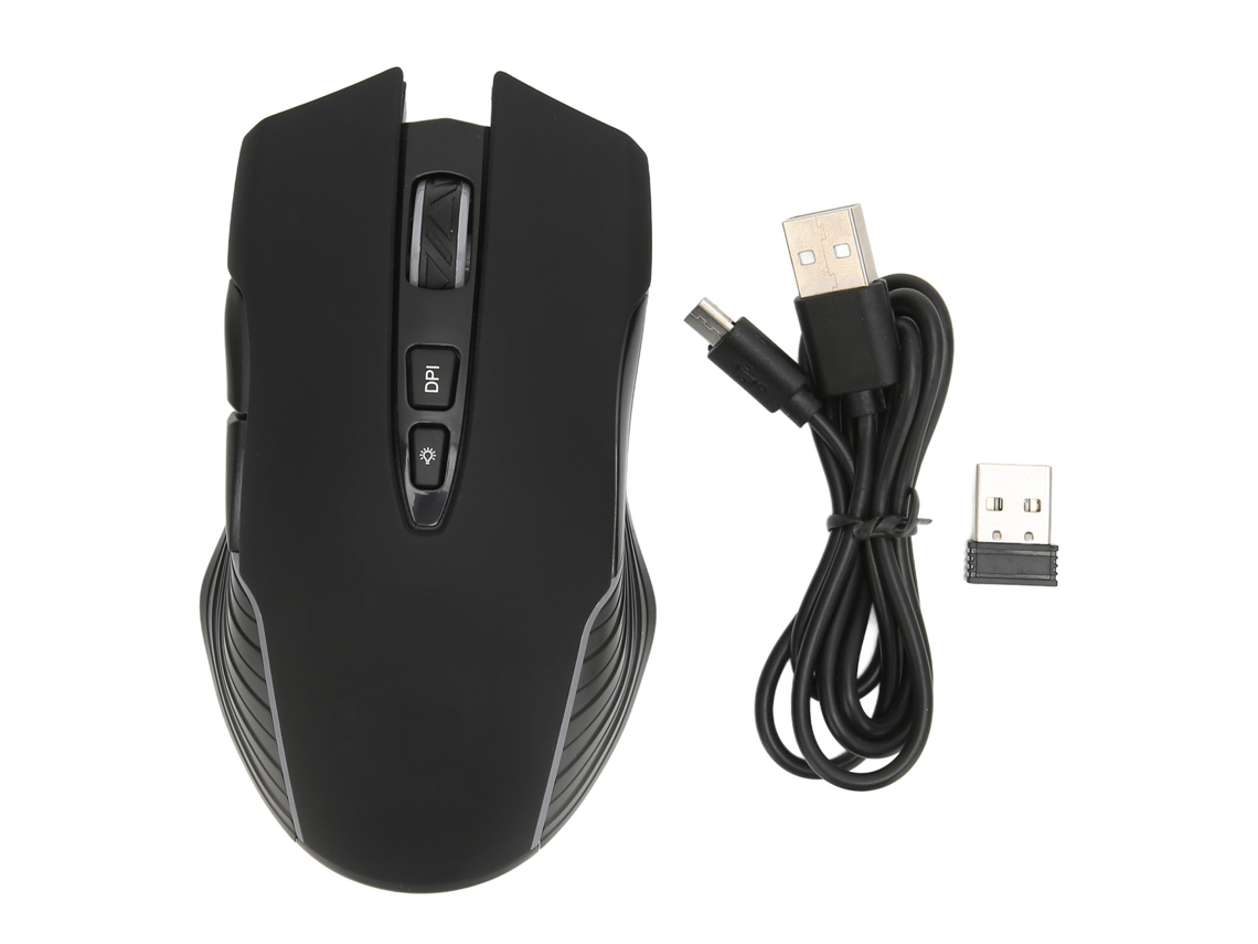 Baoj-2026rato Sem Fio 2.4g Recarregável Usb Rgb Sensor Óptico Profissional Para Jogos Mecânico Preto