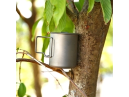 Copo de Titânio 450ml Camping Portátil com Tampa