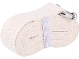 Cinto De Yoga Elástico Branco Em Algodão Ajustável Para Pilates, Flexibilidade, Fortalecimento E Fisioterapia