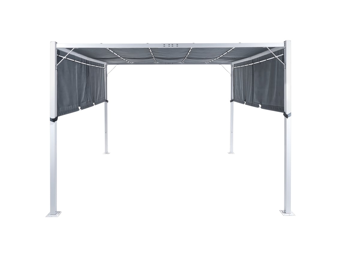 Pérgula De Jardim Led Parga Metal 310 Cm 310 Cm Cinzento